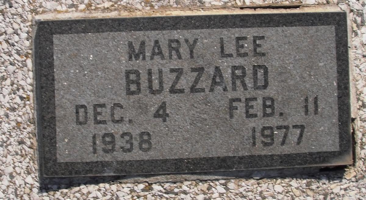 OK, Grove, Olympus Cemetery, Headstone, Buzzard, Mary Lee