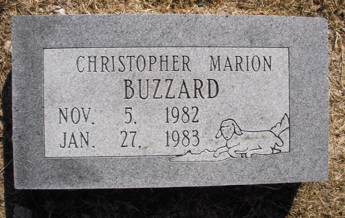 OK, Grove, Olympus Cemetery, Headstone, Buzzard, Christopher Marion