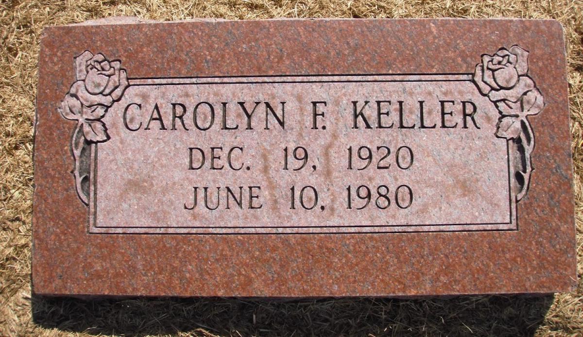 OK, Grove, Olympus Cemetery, Headstone, Keller, Carolyn F.