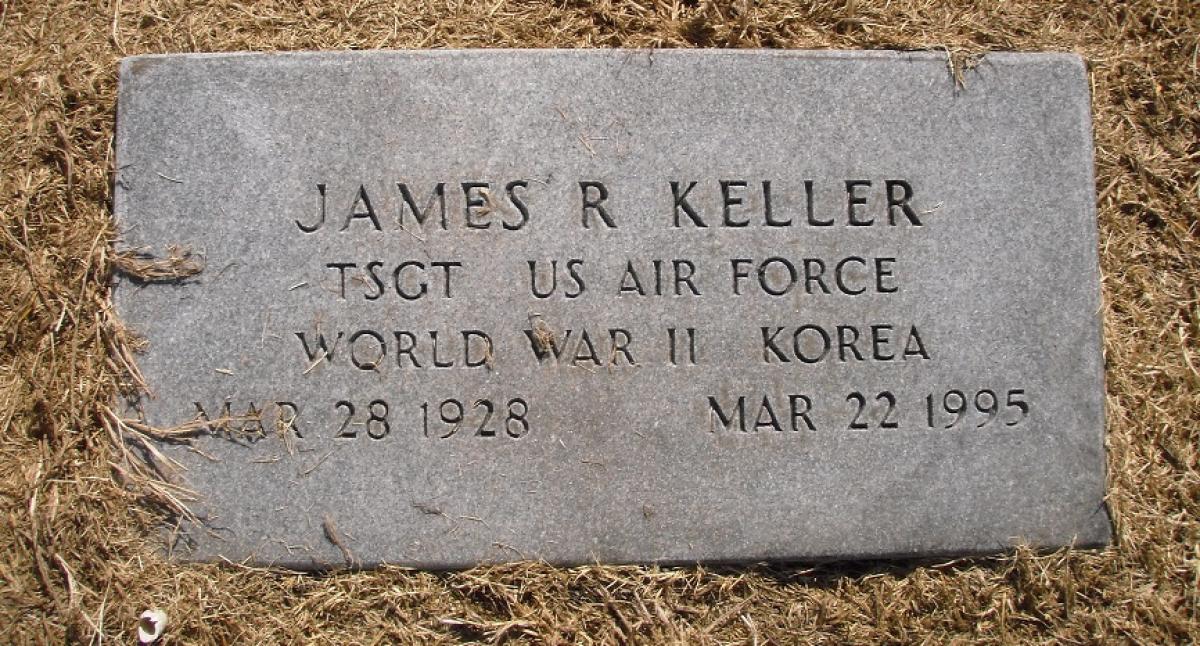 OK, Grove, Olympus Cemetery, Military Headstone, Keller, James R.