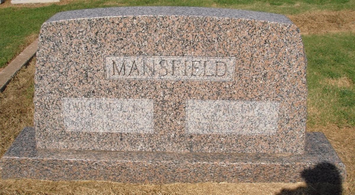 OK, Grove, Olympus Cemetery, Headstone, Mansfield, William J. Jr. & Emma Fay