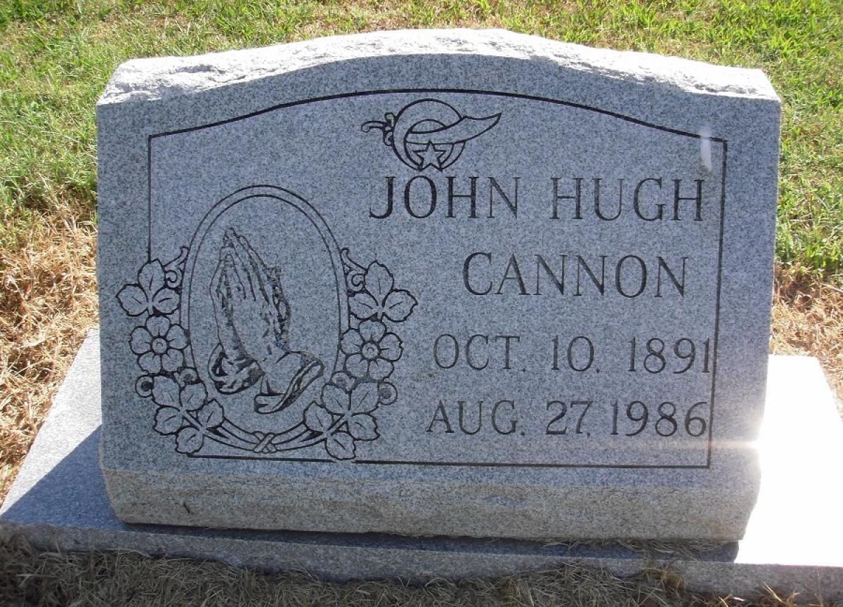 OK, Grove, Olympus Cemetery, Headstone, Cannon, John Hugh