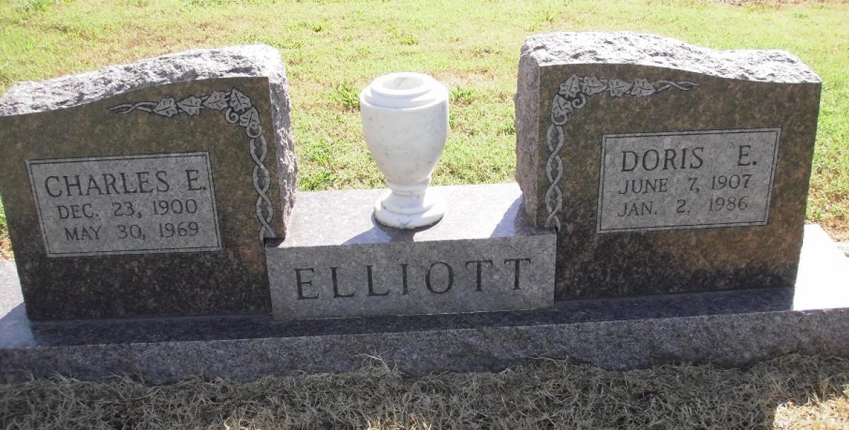 OK, Grove, Olympus Cemetery, Headstone, Elliott, Charles E. & Doris E.