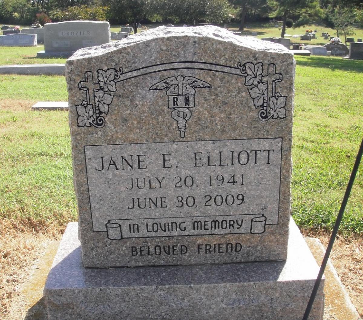 OK, Grove, Olympus Cemetery, Headstone, Elliott, Jane E.