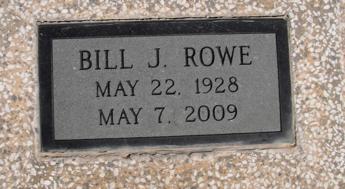 OK, Grove, Olympus Cemetery, Headstone, Rowe, Bill J.