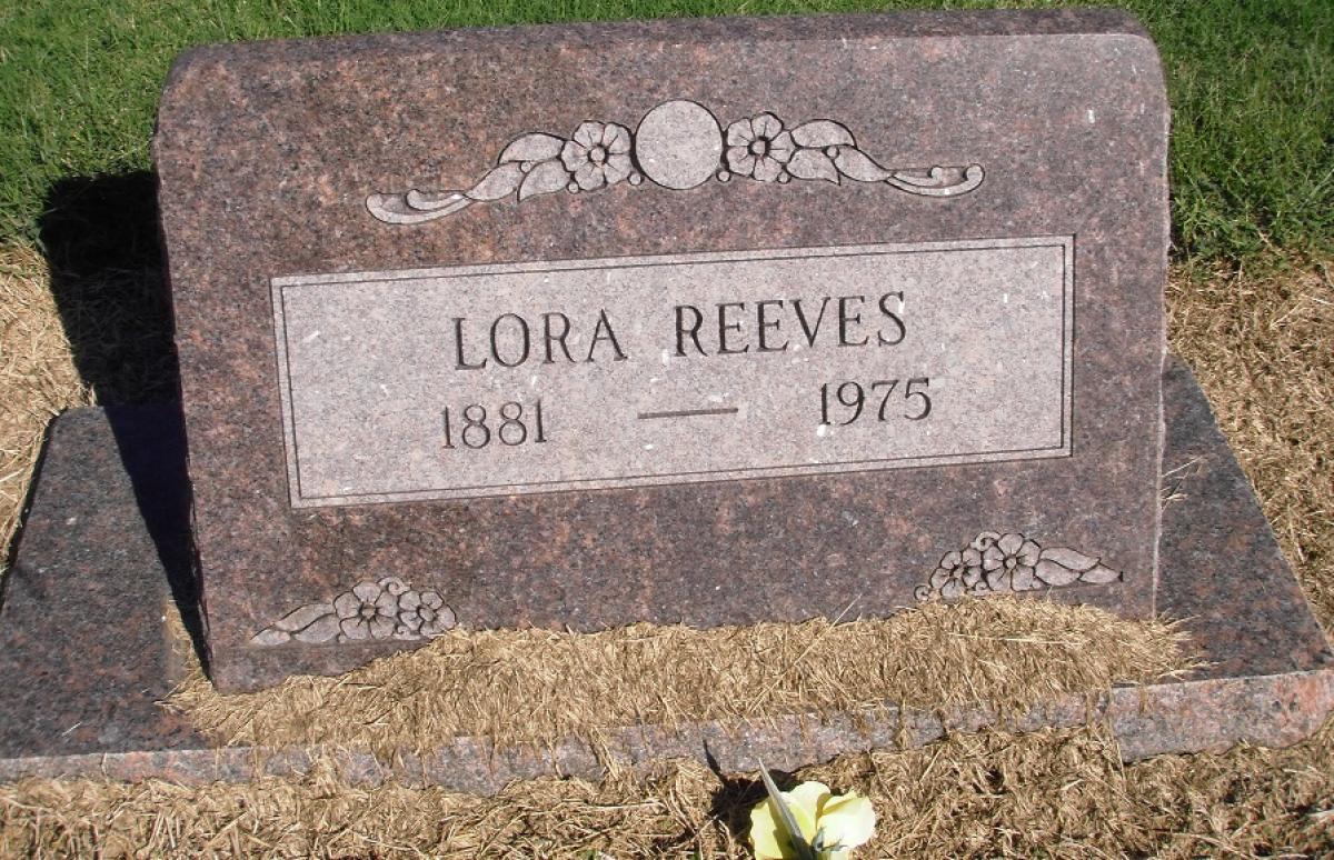 OK, Grove, Olympus Cemetery, Headstone, Reeves, Lora