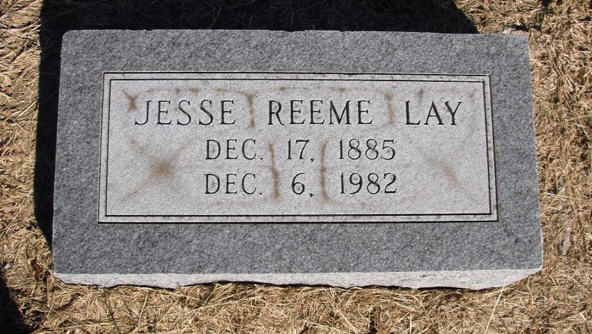 OK, Grove, Olympus Cemetery, Headstone, Lay, Jesse Reeme