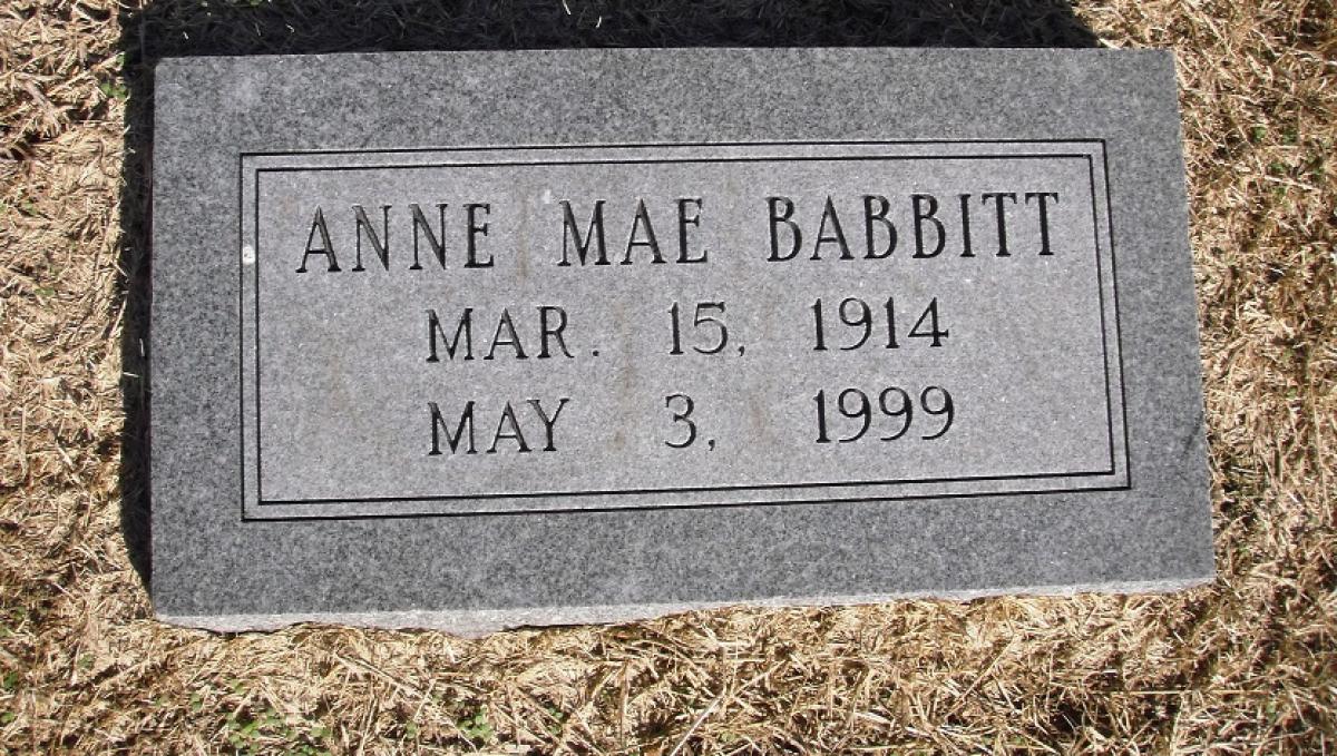 OK, Grove, Olympus Cemetery, Headstone, Babbitt, Anne Mae