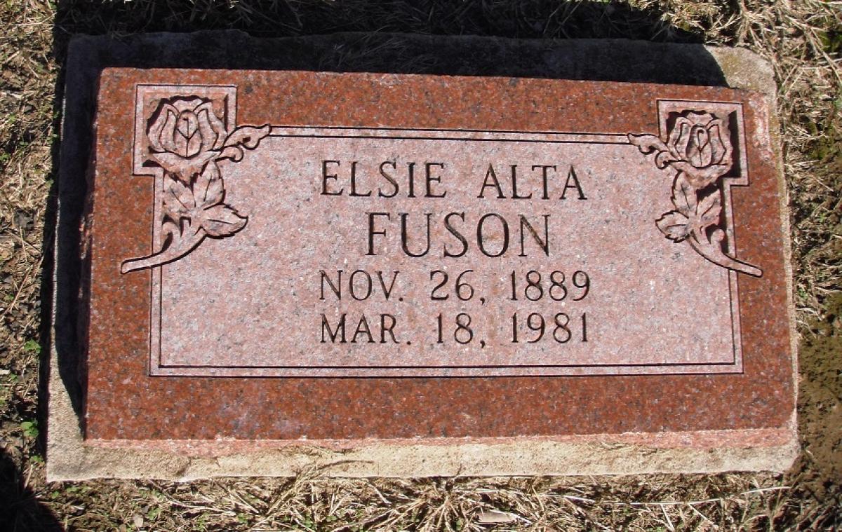 OK, Grove, Olympus Cemetery, Headstone, Fuson, Elsie Alta