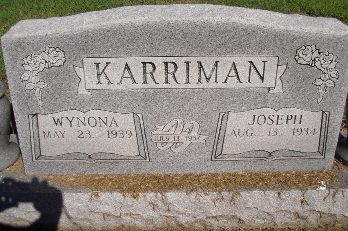 OK, Grove, Olympus Cemetery, Headstone, Karriman, Joseph & Wynona
