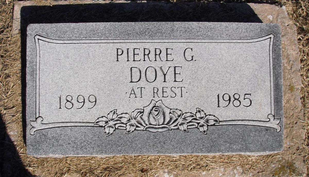 OK, Grove, Olympus Cemetery, Headstone, Doye, Pierre G.
