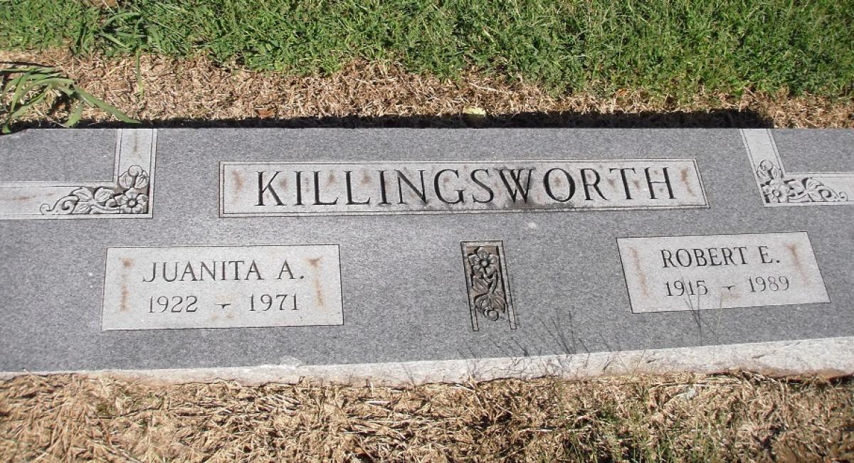 OK, Grove, Olympus Cemetery, Headstone, Killingsworth, Robert E. & Juanita A.