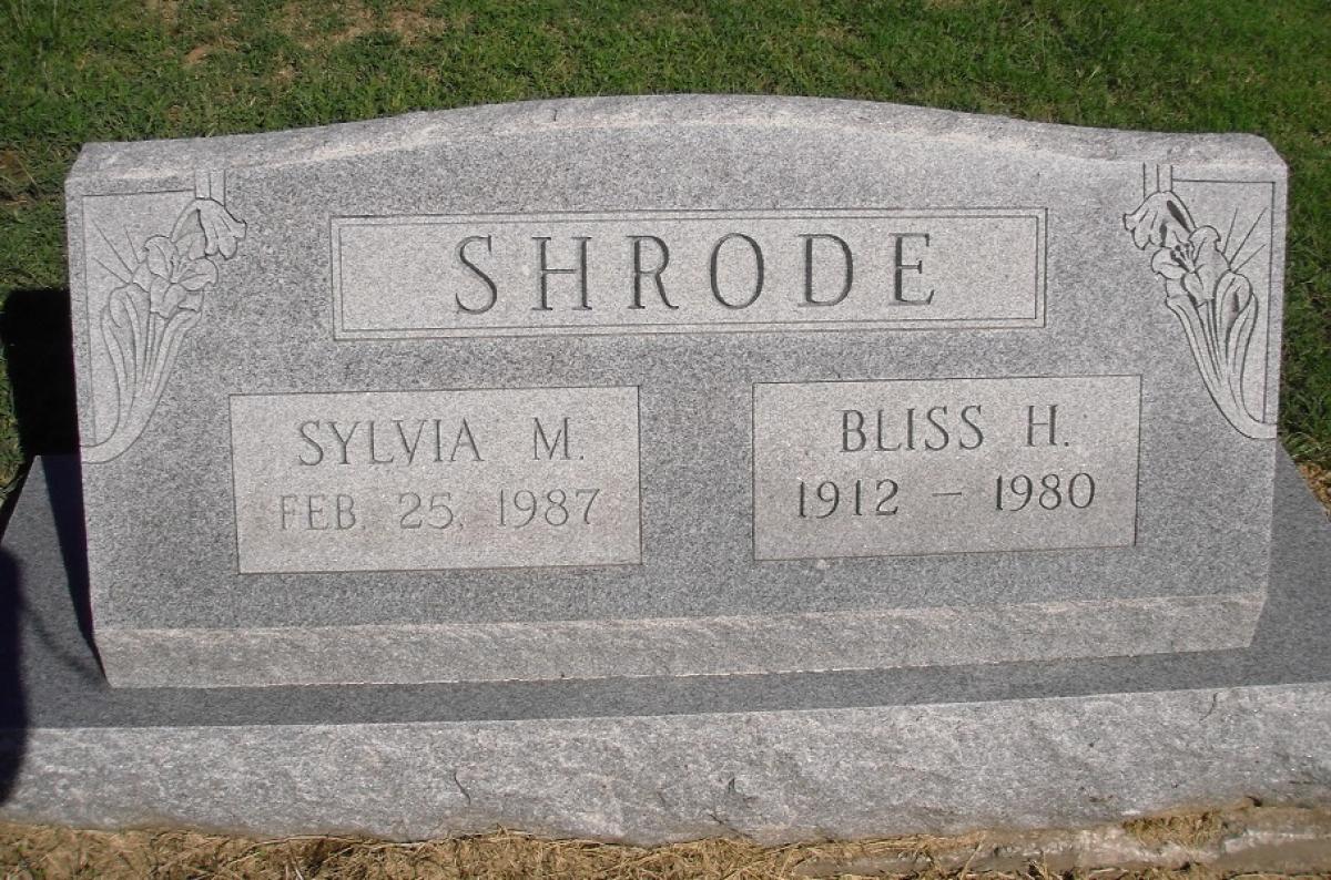 OK, Grove, Olympus Cemetery, Headstone, Shrode, Bliss H. & Sylvia M.