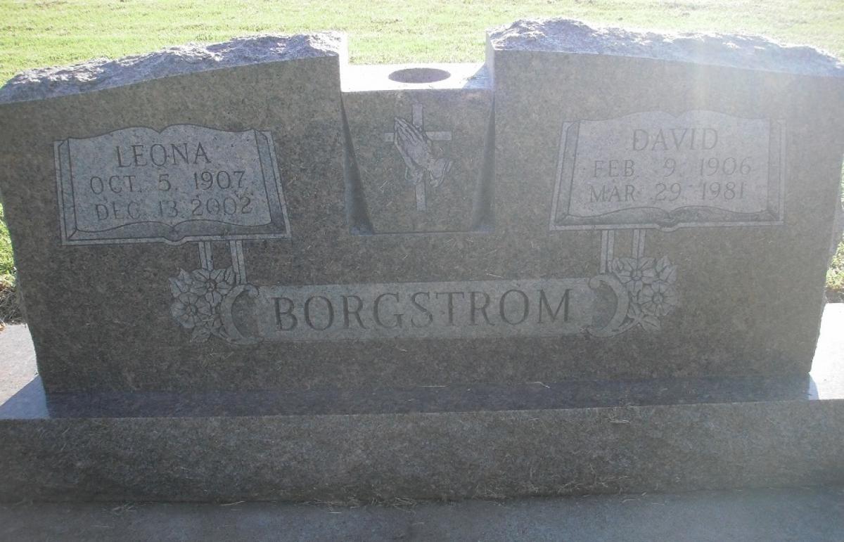 OK, Grove, Olympus Cemetery, Headstone, Borgstrom, David & Leona