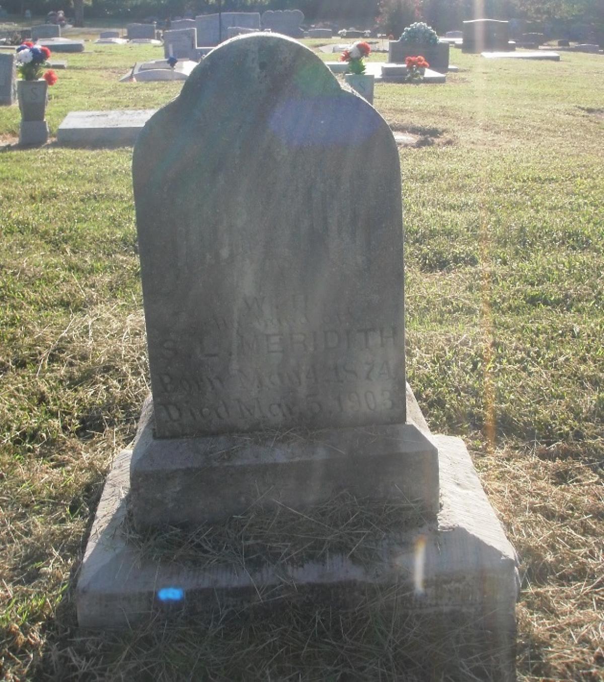 OK, Grove, Olympus Cemetery, Headstone, Meridith, W. H.
