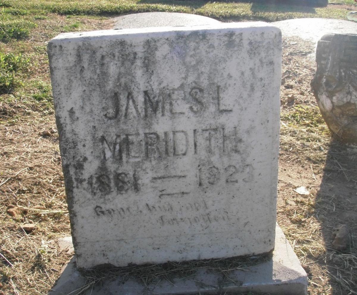 OK, Grove, Olympus Cemetery, Headstone, Meridith, James L.