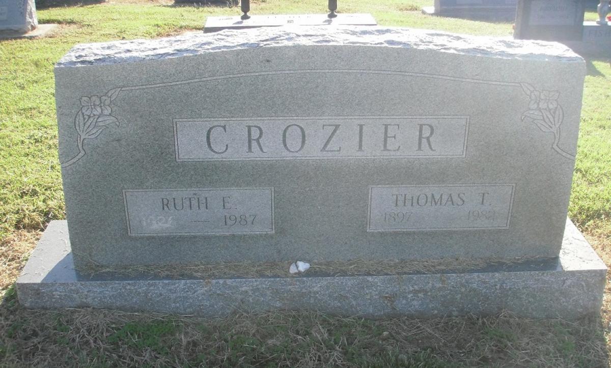 OK, Grove, Olympus Cemetery, Headstone, Crozier, Thomas T. & Ruth E.