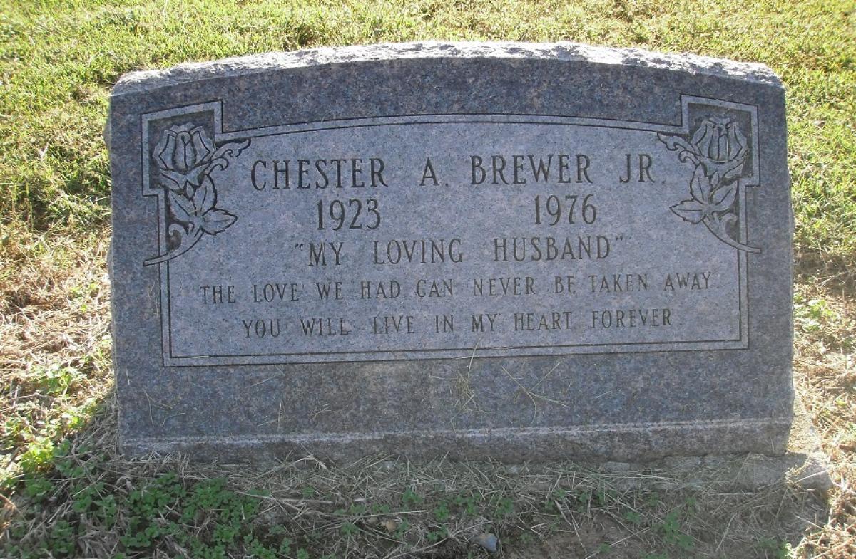 OK, Grove, Olympus Cemetery, Headstone, Brewer, Chester A. Jr.