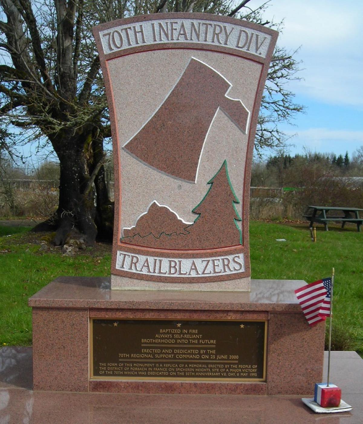 OK, Grove, Headstone Symbols and Meanings, U. S. Army 70th Infantry Division (Trailblazers)