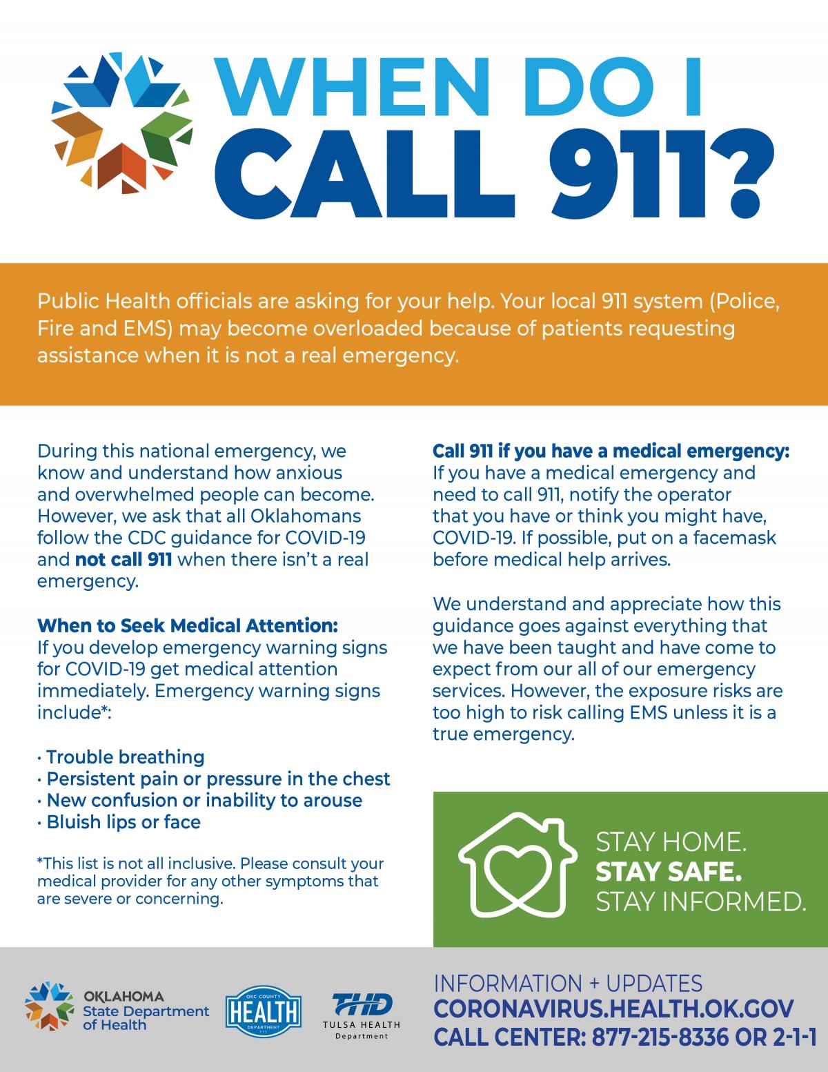 When to call 911 if you are experiencing Covid-19 Symptoms | City of