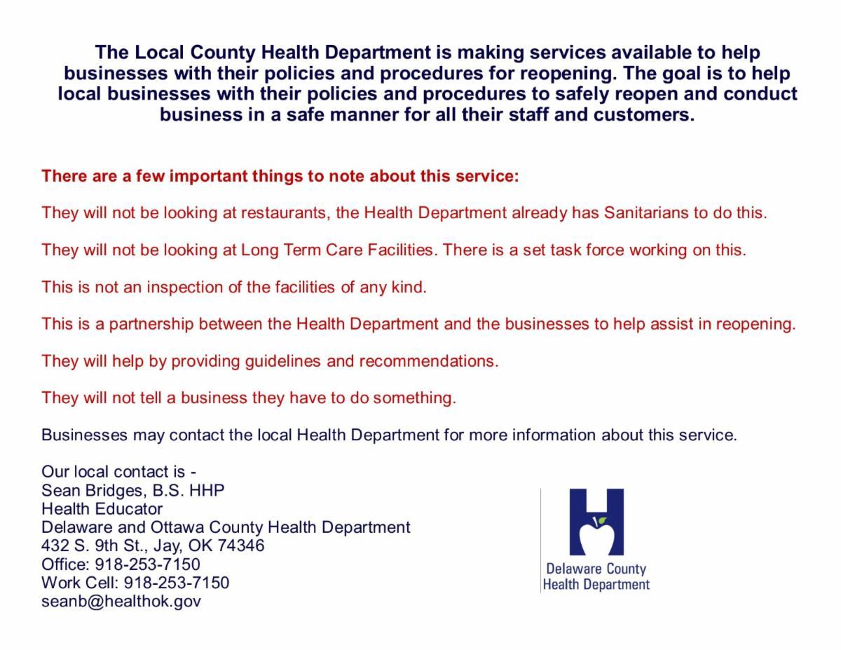 Health Department offers services