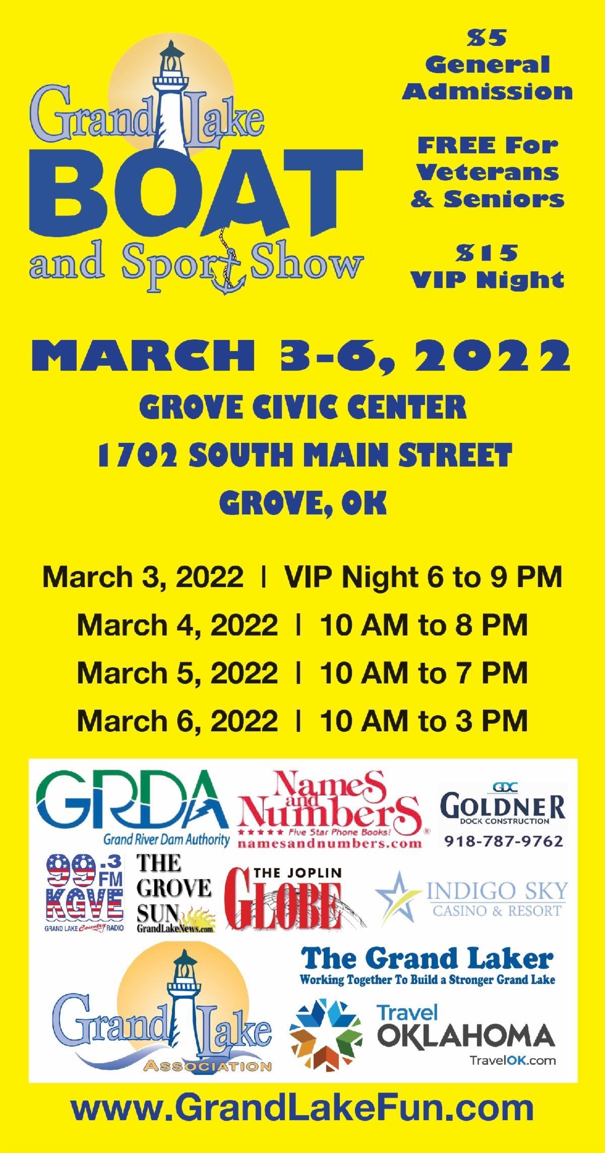 Grand Lake Association Annual Boat Show City of Grove Oklahoma