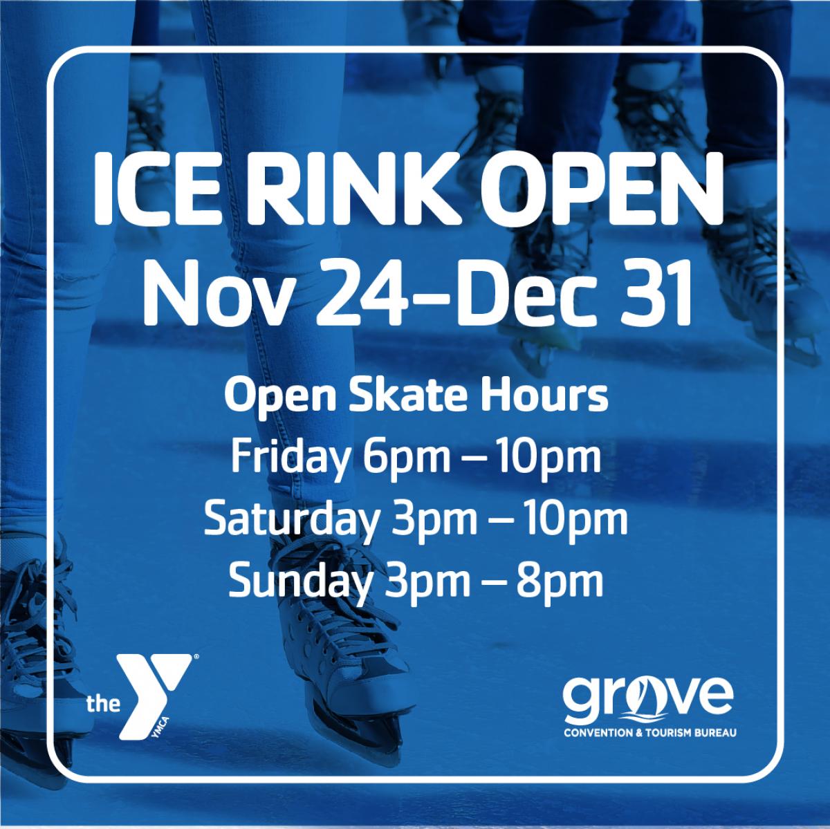 oklahoma, grove, downtown, ice skating