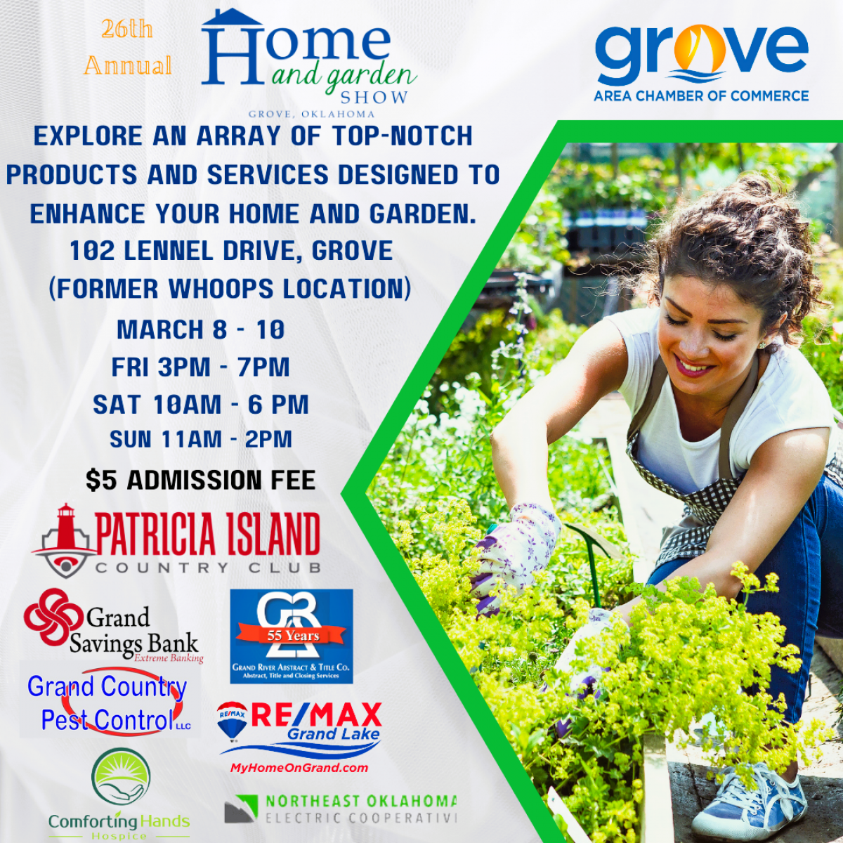 oklahoma, grove, chamber, home and garden show