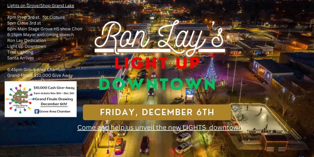 oklahoma, grove, downtown, lights, Ron Lay