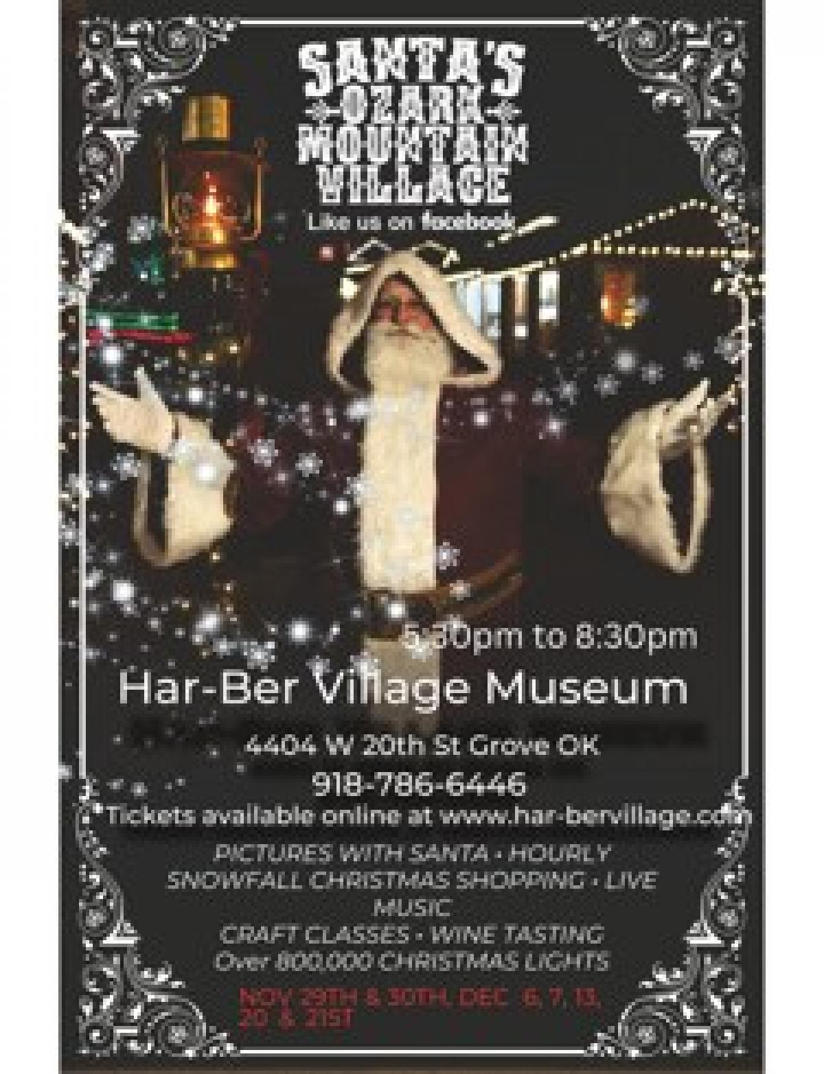 oklahoma, grove, har-ber village, santa