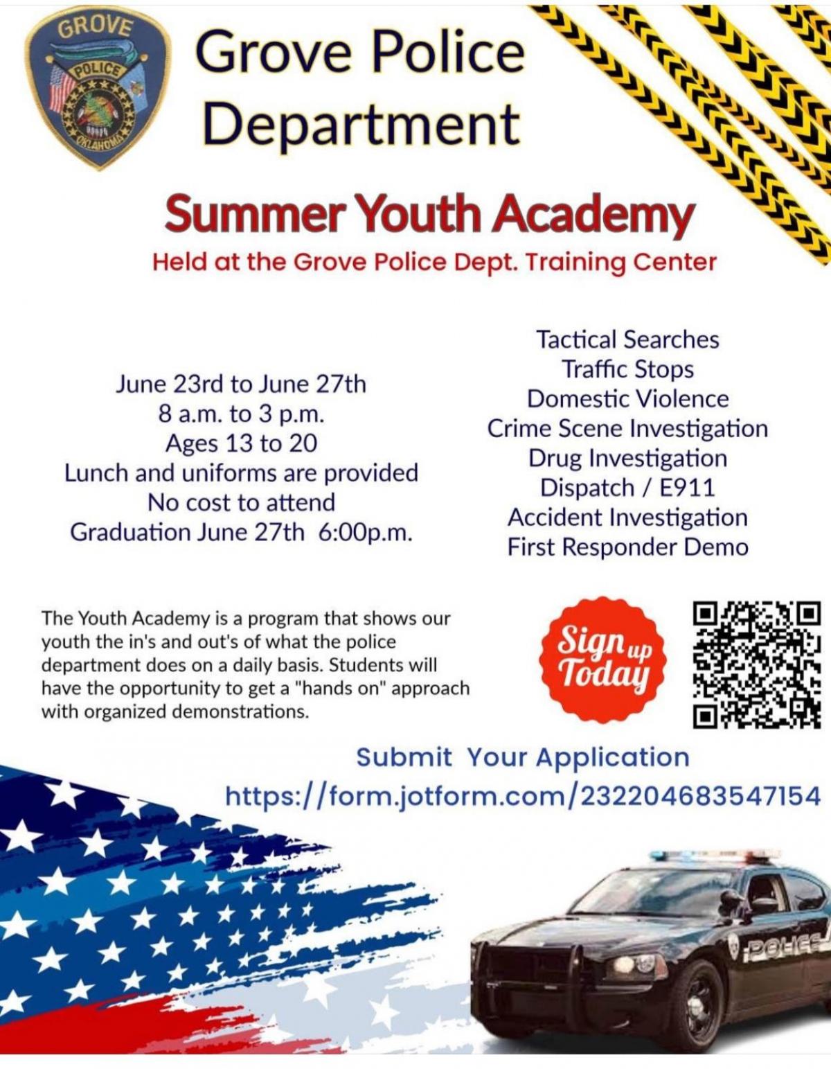 oklahoma, grove, junior police academy