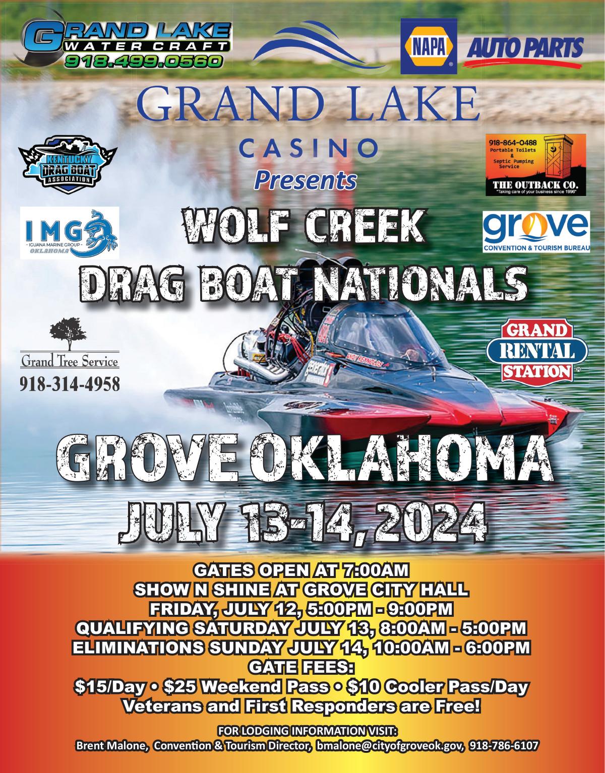 oklahoma, grove, wolf creek, drag boat finals
