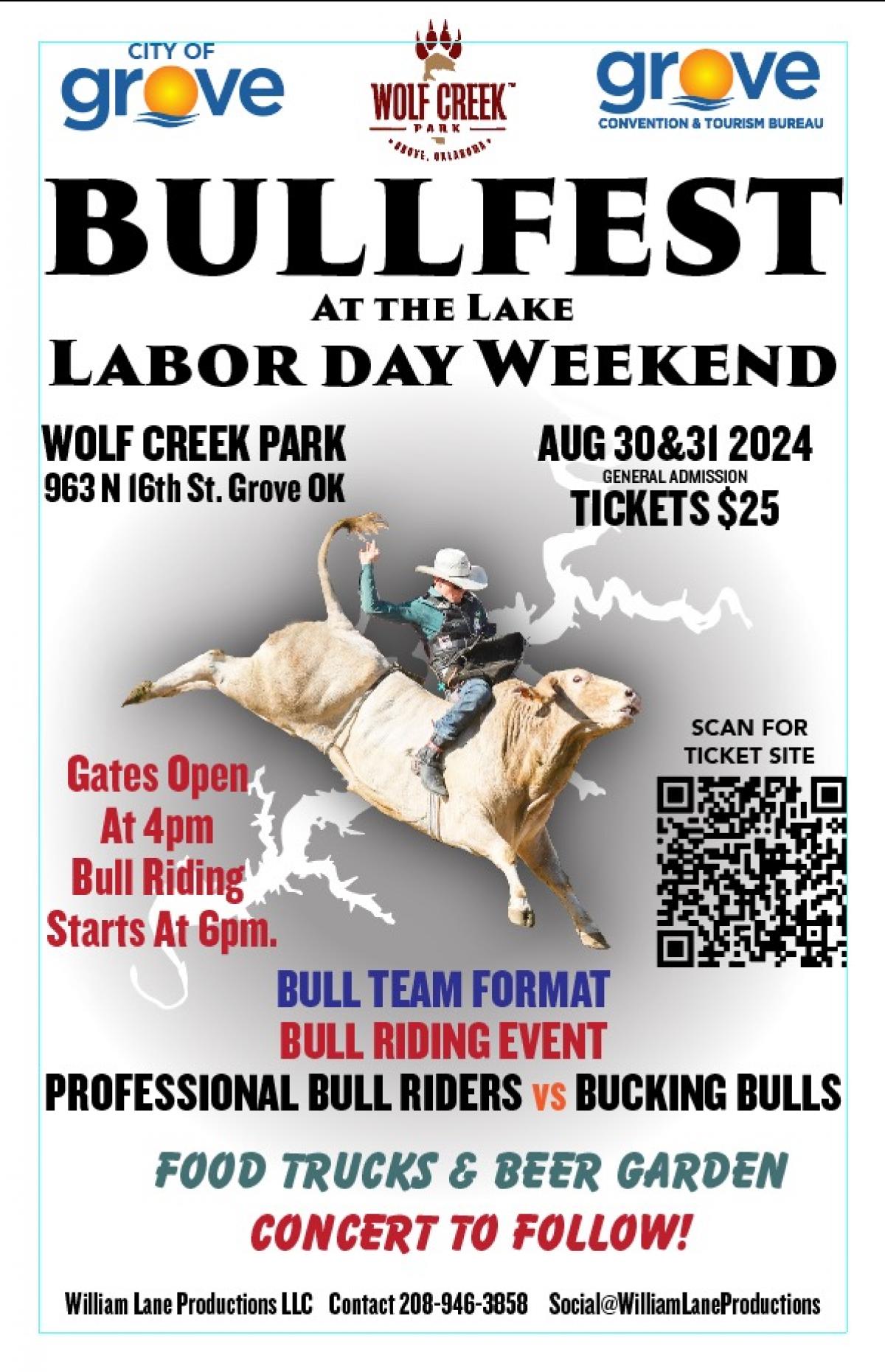 oklahoma, grove, wolf creek park, bull riding