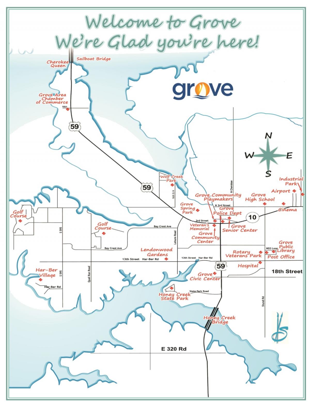 Grove Map oklahoma, grove, economic development