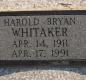 OK, Grove, Olympus Cemetery, Headstone, Whitaker, Harold Bryan