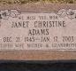 OK, Grove, Olympus Cemetery, Headstone, Adams, Janet Christine