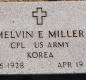 OK, Grove, Olympus Cemetery, Military Headstone, Miller, Melvin E.