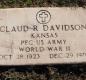 OK, Grove, Olympus Cemetery, Military Headstone, Davidson, Claud R.