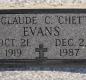 OK, Grove, Olympus Cemetery, Headstone, Evans, Claude C. "Chet"