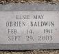 OK, Grove, Olympus Cemetery, Headstone, Baldwin, Elsie May (O'Brien)