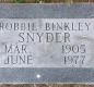OK, Grove, Buzzard Cemetery, Snyder, Robbie Binkley Headstone