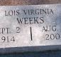OK, Grove, Buzzard Cemetery, Weeks, Lois Virginia Headstone