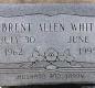 OK, Grove, Buzzard Cemetery, White, Brent Allen Headstone