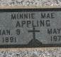 OK, Grove, Buzzard Cemetery, Appling, Minnie Mae Headstone
