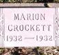 OK, Grove, Buzzard Cemetery, Crockett, Marion Headstone