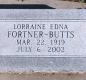 OK, Grove, Buzzard Cemetery, Fortner-Butts, Lorraine Edna Headstone