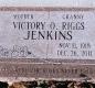 OK, Grove, Buzzard Cemetery, Jenkins, Victory O. Riggs Headstone