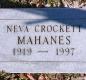 OK, Grove, Buzzard Cemetery, Mahanes, Neva Crockett Headstone