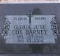 OK, Grove, Buzzard Cemetery, Barney, Gloria June (COX) Headstone