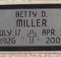 OK, Grove, Buzzard Cemetery, Miller, Betty D. Headstone